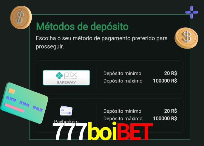 O cassino 777boibet oferece uma grande variedade de métodos de pagamento