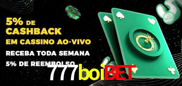 Promoções do cassino ao Vivo 777boibet